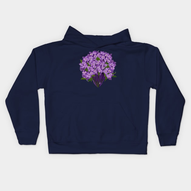 Bouquet of Violets Kids Hoodie by kaiwhitetiger